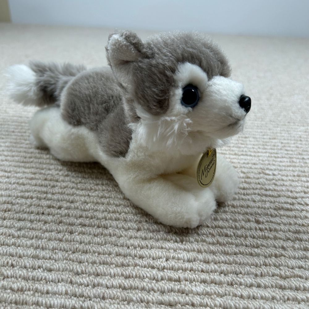 Aurora Miyoni Siberian Husky Dog Wolf Plush Kids Gray White 8" Realistic Cute